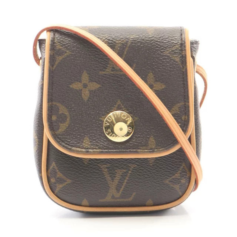 Louis Vuitton Pochette Cancun Shoulder Bag Canvas Leather Monogram Brown